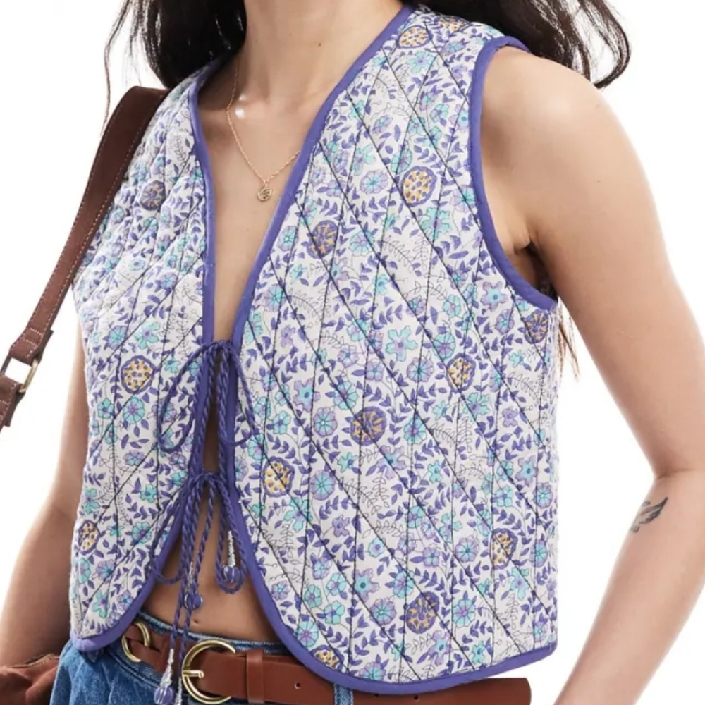ASOS Floral Quilted Vest